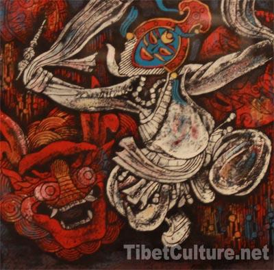 “祥巴”作品《鄧珠：藏戲鹿子》。（攝影：楊月云）